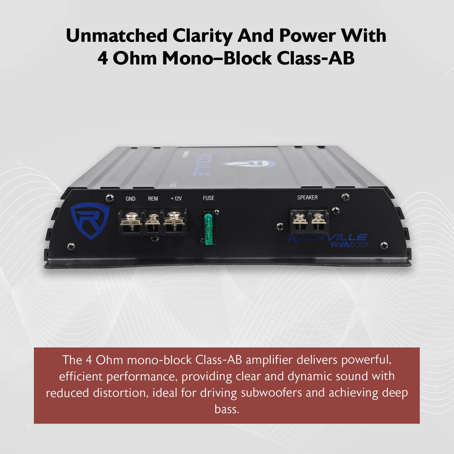 Amazon.com: Rockville RVA600.1 Mono Car Amplifier, 1200W Peak